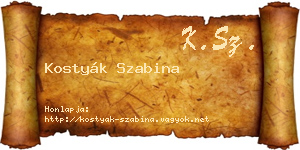 Kostyák Szabina névjegykártya