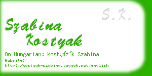 szabina kostyak business card